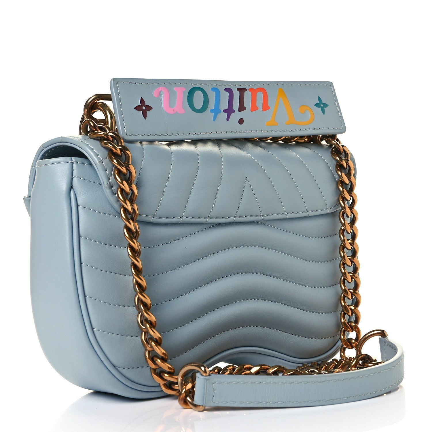 Louis Vuitton Calfskin New Wave Chain PM Porcelain Blue 2 of 8