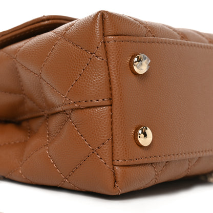 Chanel Caviar Quilted Mini Coco Handle Flap Brown 9 of 11