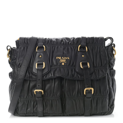 Prada Nappa Gaufre Messenger Tote Black 1 of 18