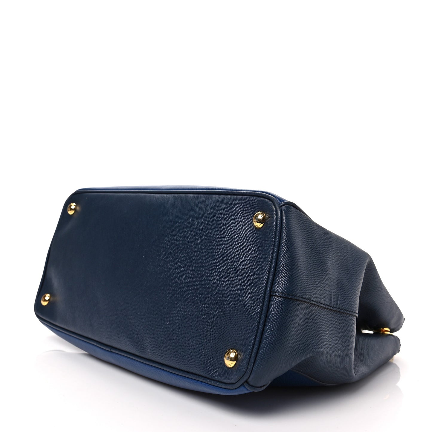 Saffiano Lux Bi-Color Medium Galleria Double Zip Tote Bluette Baltico