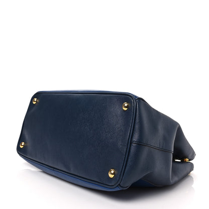 Prada Saffiano Lux Bi-Color Medium Galleria Double Zip Tote Bluette Baltico 6 of 7