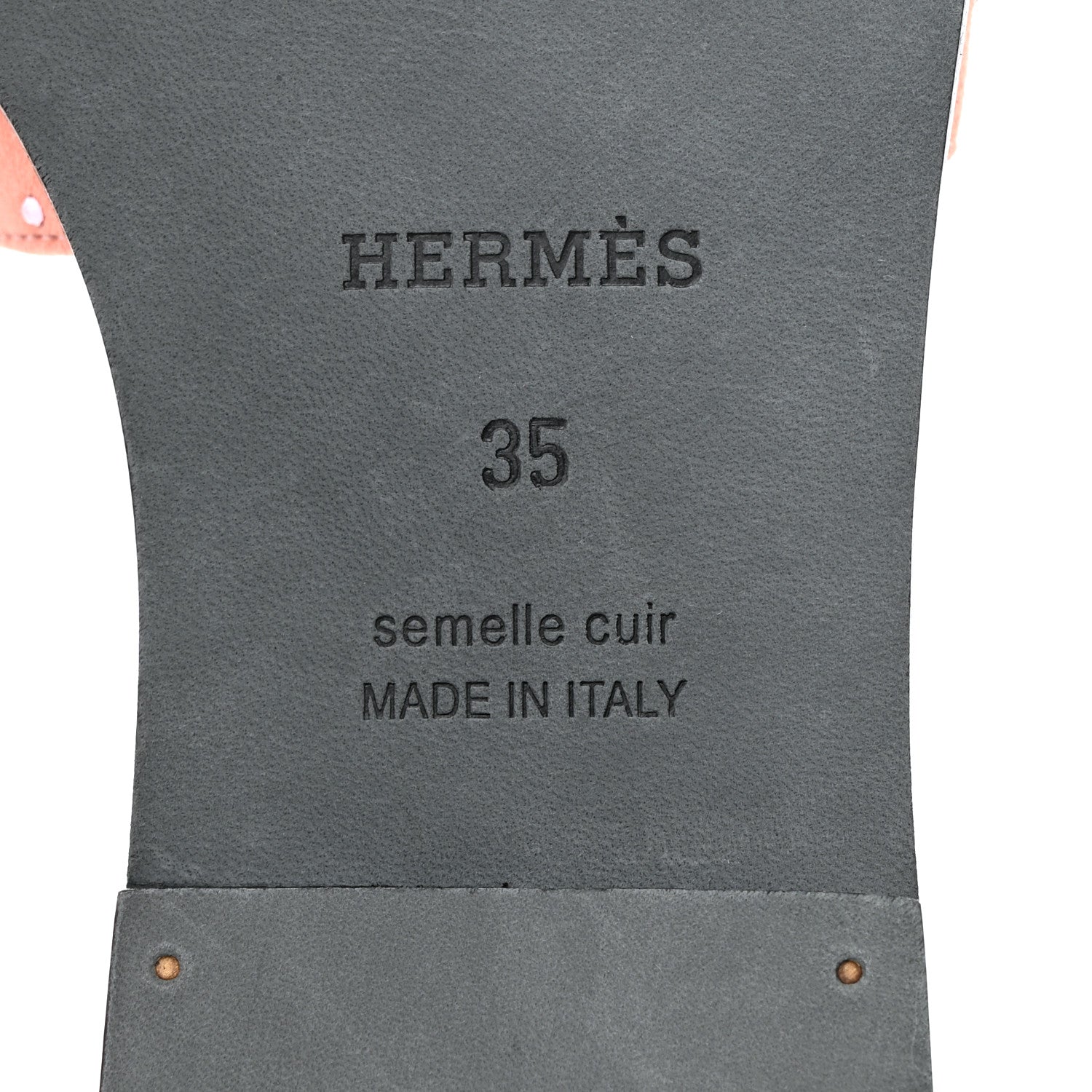 Hermes Suede Goatskin Crystal Oran Sandals 35 Orange Joey 8 of 9