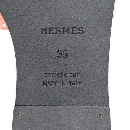 Hermes Suede Goatskin Crystal Oran Sandals 35 Orange Joey 8 of 9
