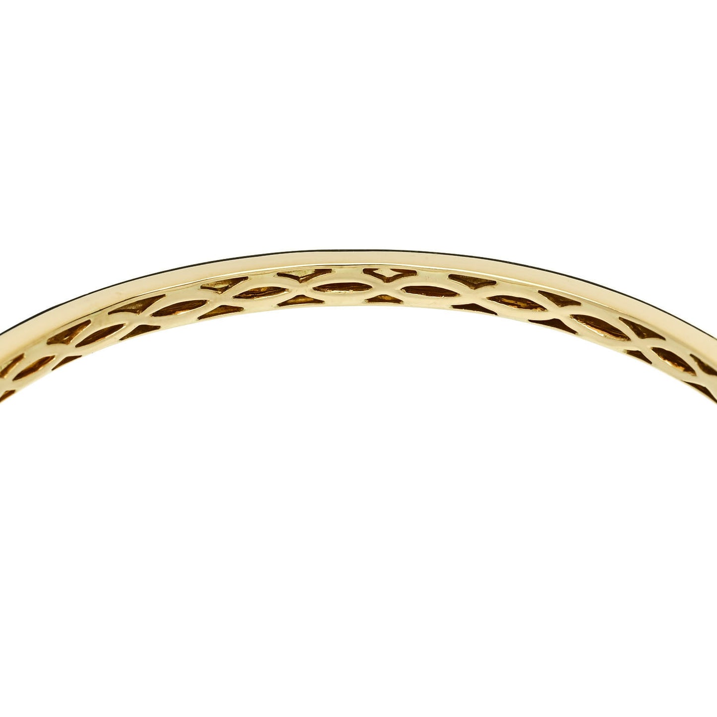 18K Yellow Gold Diamond .97ct Pave Bangle Bracelet M