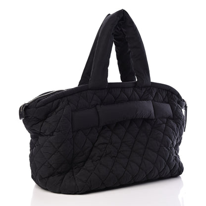 Chanel Nylon Quilted Coco Cocoon Bowler Black 3 of 10