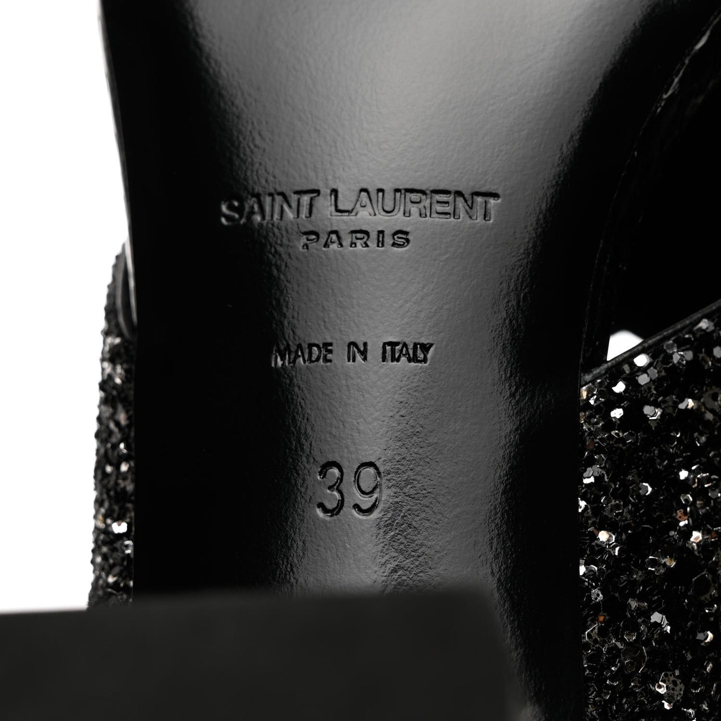 Glitter LouLou 70 Mule Sandals 39 Black Gold