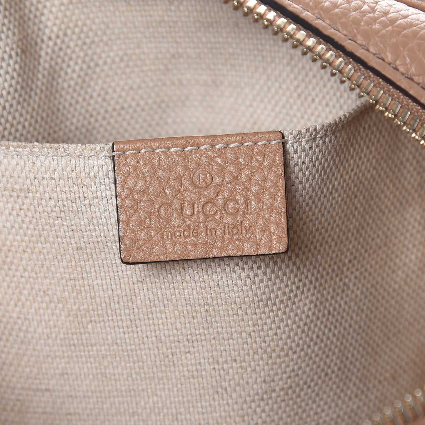 Pebbled Calfskin Small Soho Disco Bag Rose Beige