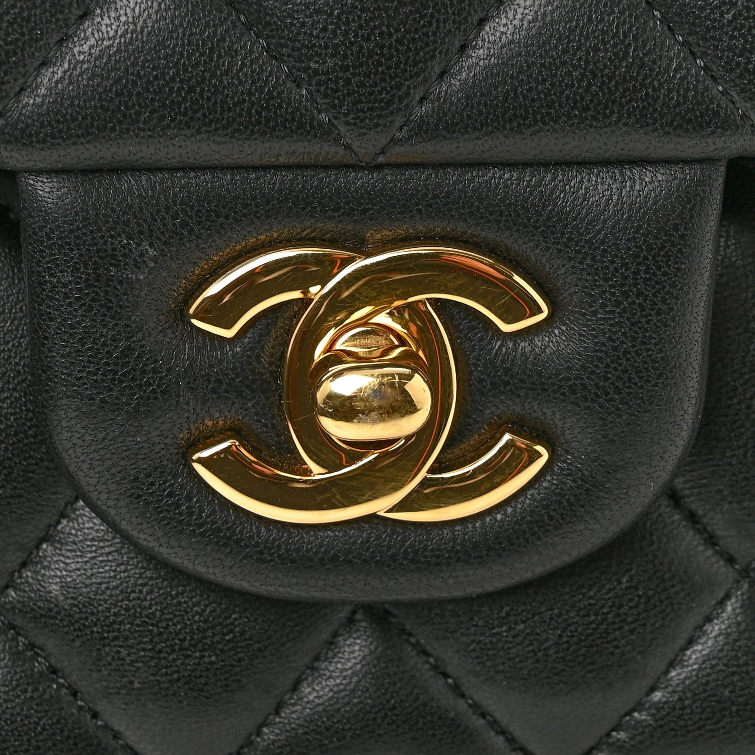 Chanel Lambskin Quilted Medium Double Flap Black 13 of 13