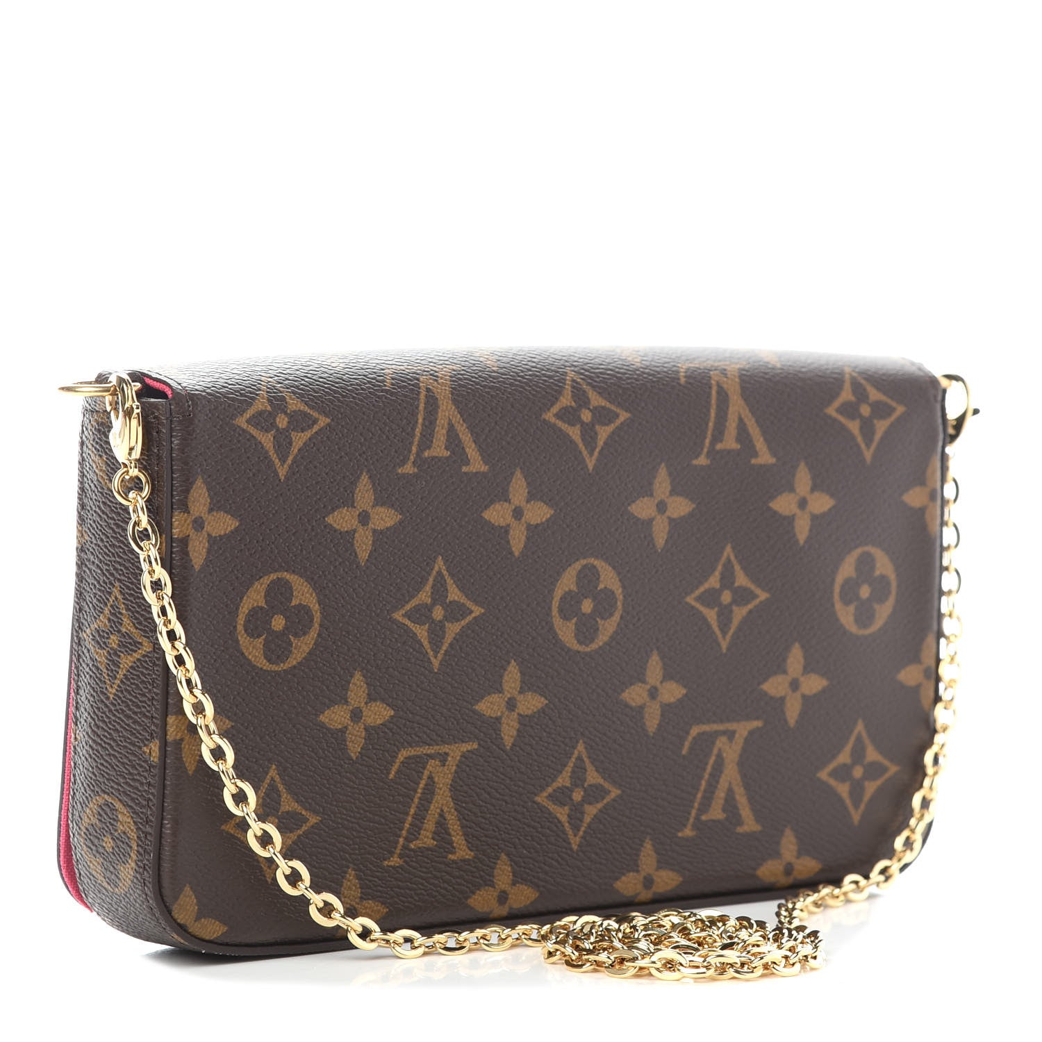 Louis Vuitton Monogram 2021 Christmas Animation Hollywood Pochette Felicie Chain Wallet Fuchsia 3 of 9