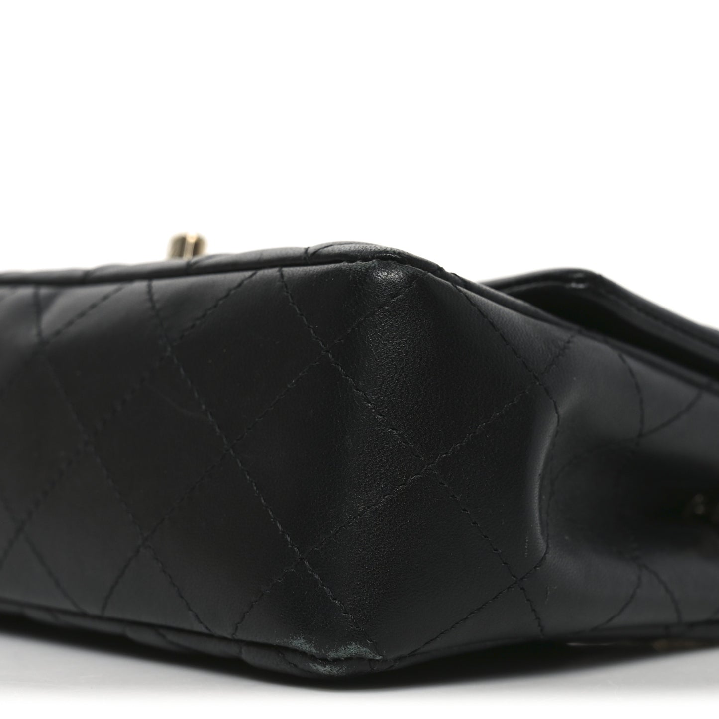 Lambskin Quilted Mini Coco Charms Rectangular Flap Black