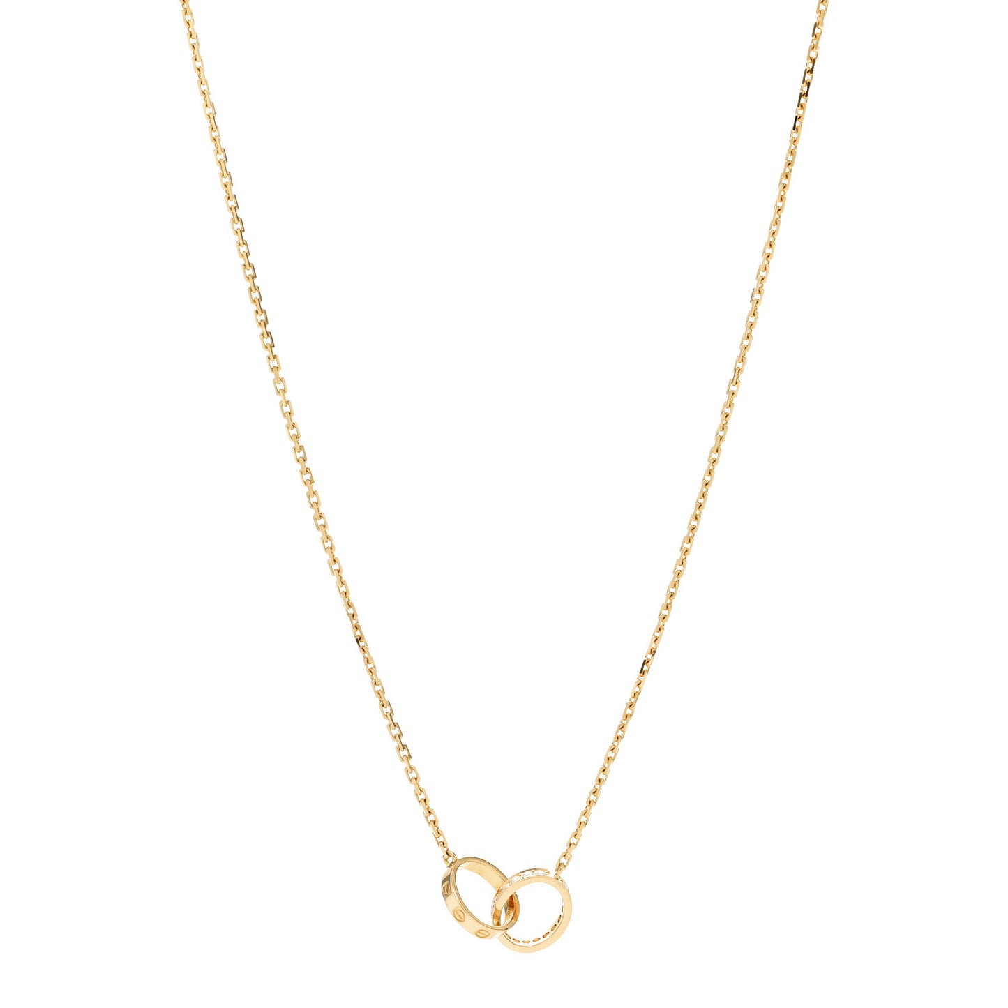 18K Yellow Gold Diamond Interlocking LOVE Necklace