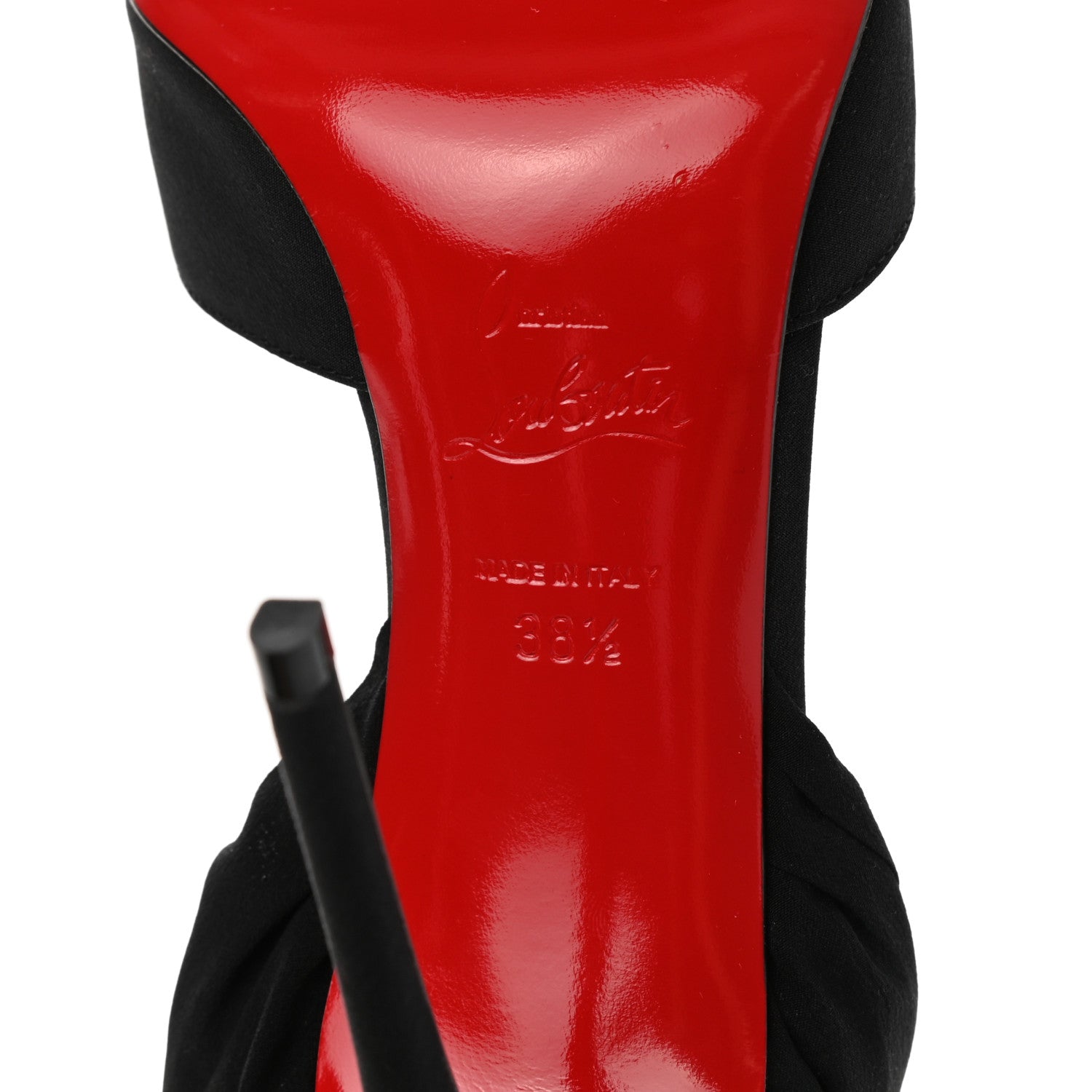 Christian Louboutin Satin Douce Du Desert 100 Heels 38.5 Black 6 of 7
