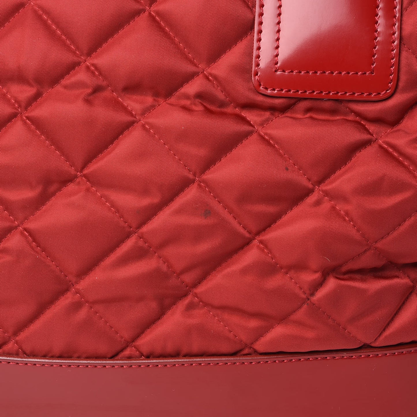 Nylon Patent Quilted Grange Tote Red