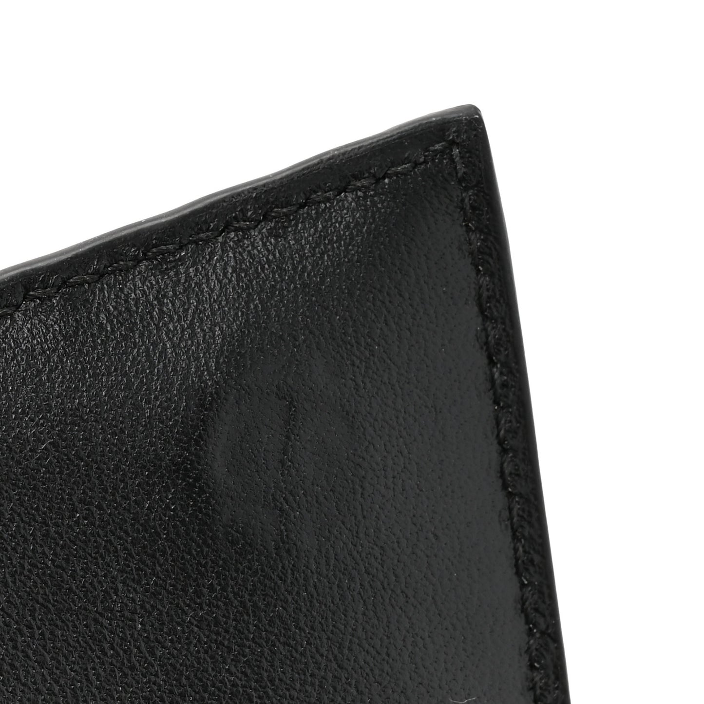 Shiny Calfskin Monochrome Crocodile Embossed Hourglass Chain Bag Black