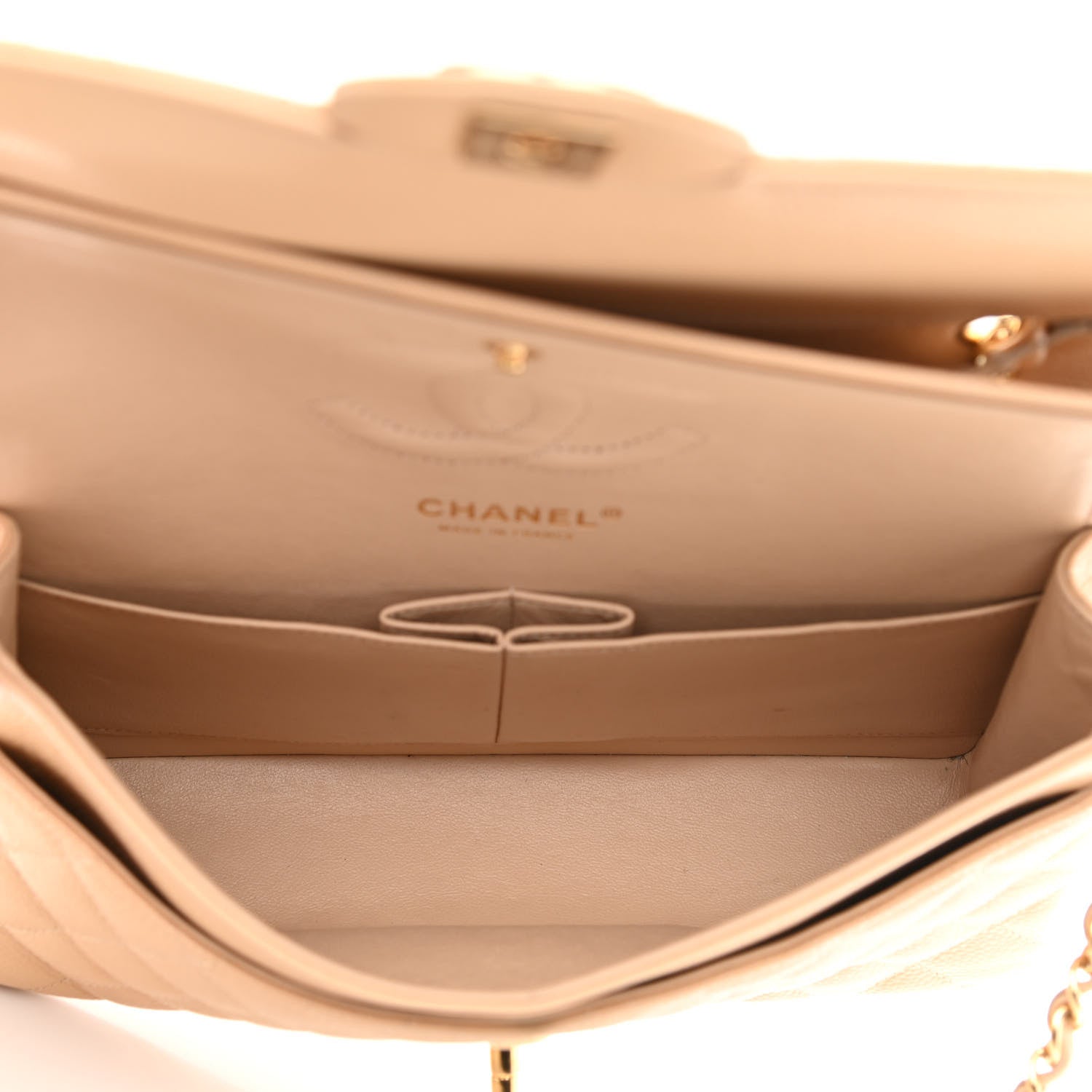 Chanel Caviar Quilted Medium Double Flap Beige 5 of 14