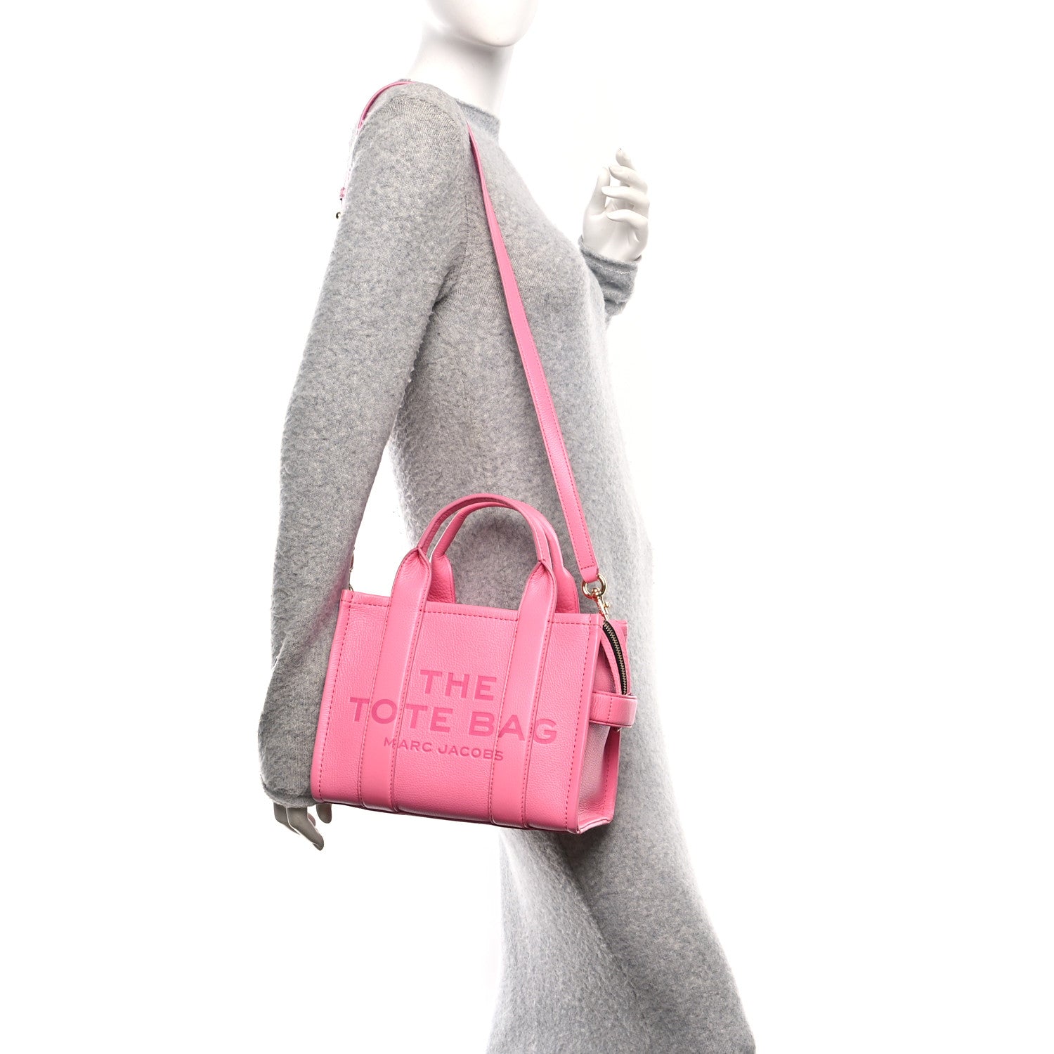 Marc Jacobs Grained Calfskin Small The Tote Bag Candy Pink 2 of 15