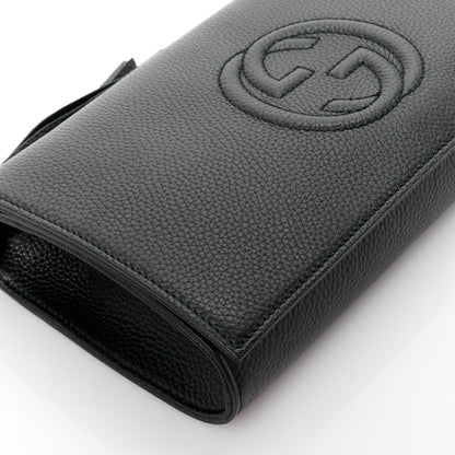 Gucci Pebbled Calfskin Medium Soho Clutch Black 10 of 11