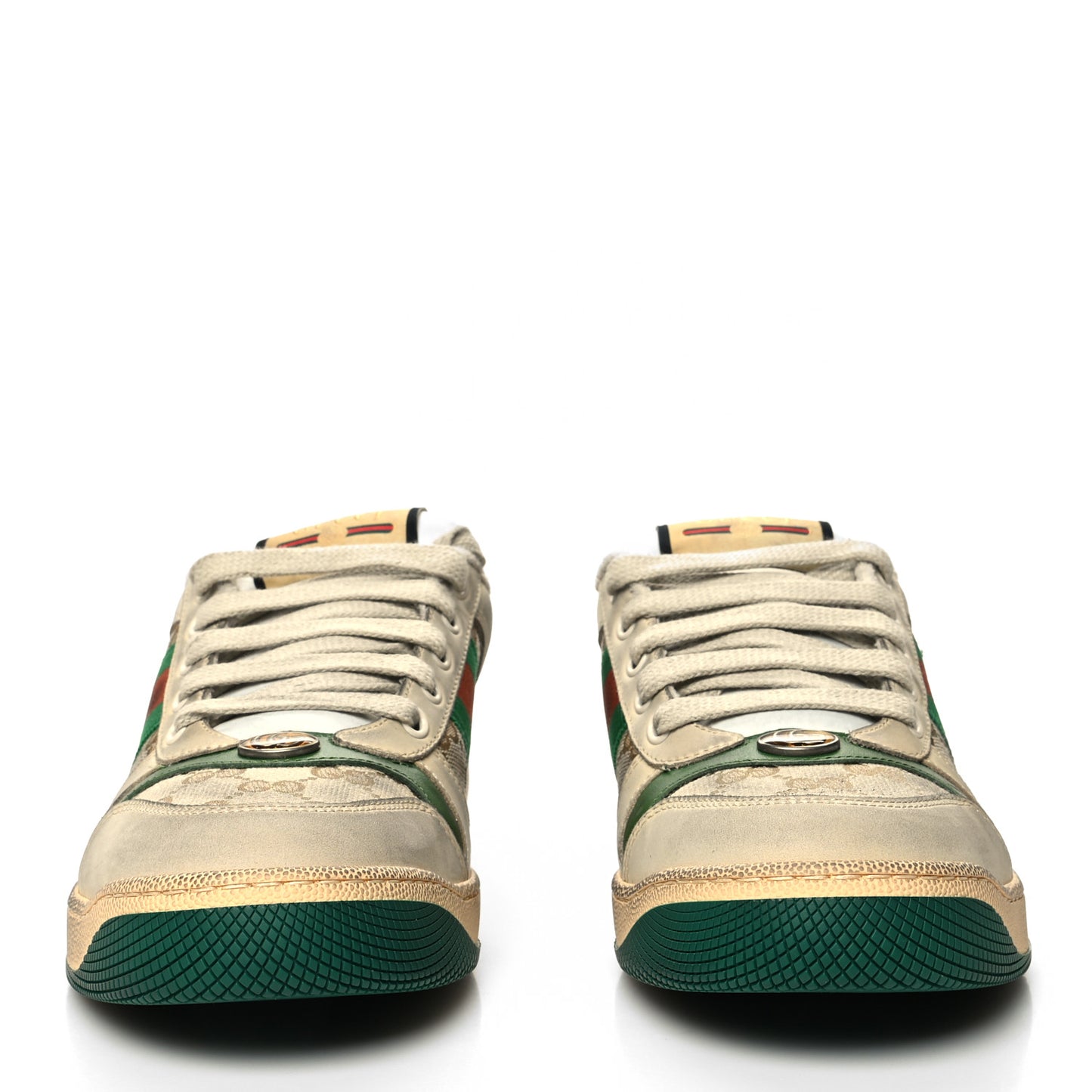GG Monogram Nubuck Web Womens Screener Sneakers 39.5 New Sand Dusty Milk Vintage Green