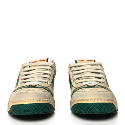 Gucci GG Monogram Nubuck Web Womens Screener Sneakers 39.5 New Sand Dusty Milk Vintage Green 2 of 12
