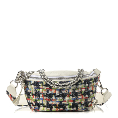 Chanel Lambskin Tweed Waist Bag Ecru Red Blue 1 of 14