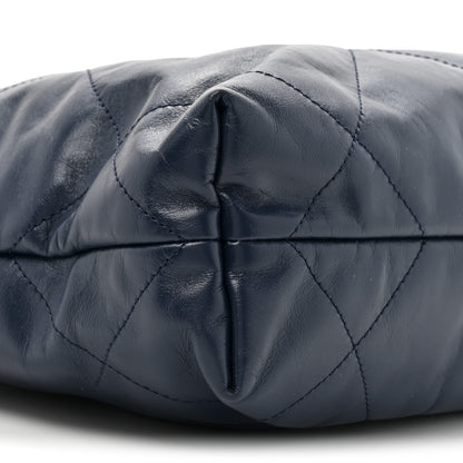 Chanel Shiny Calfskin Quilted Small Chanel 22 Navy 11 of 11