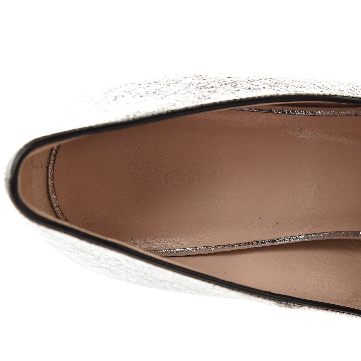 Gucci Galassia GG Marmont Fringe 105mm Loafer Pumps 37.5 Argento 6 of 10