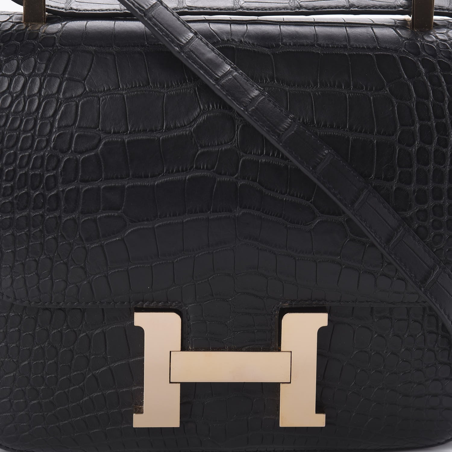 Hermes Matte Alligator Constance 24 Black 22 of 23