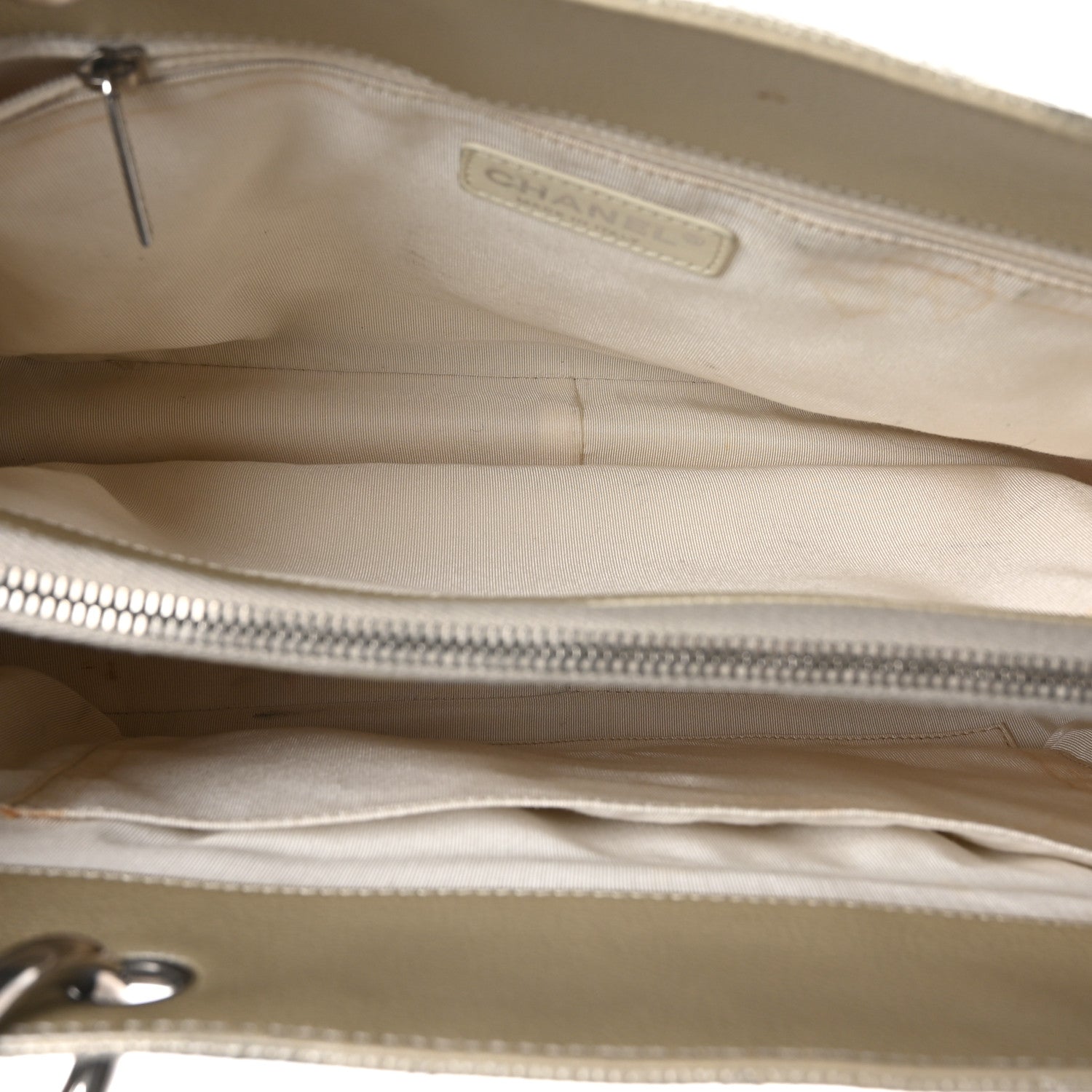 Chanel Metallic Caviar Quilted Grand Shopping Tote GST Pearl 5 of 11