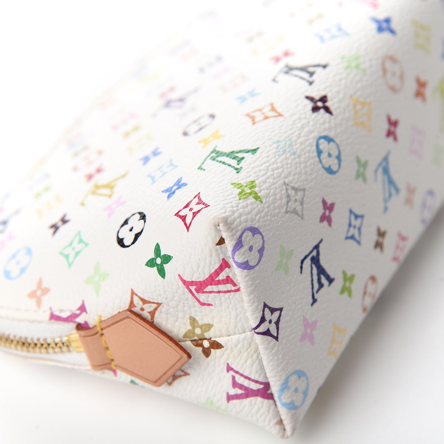 Monogram Multicolor Cosmetic Pouch White Litchi