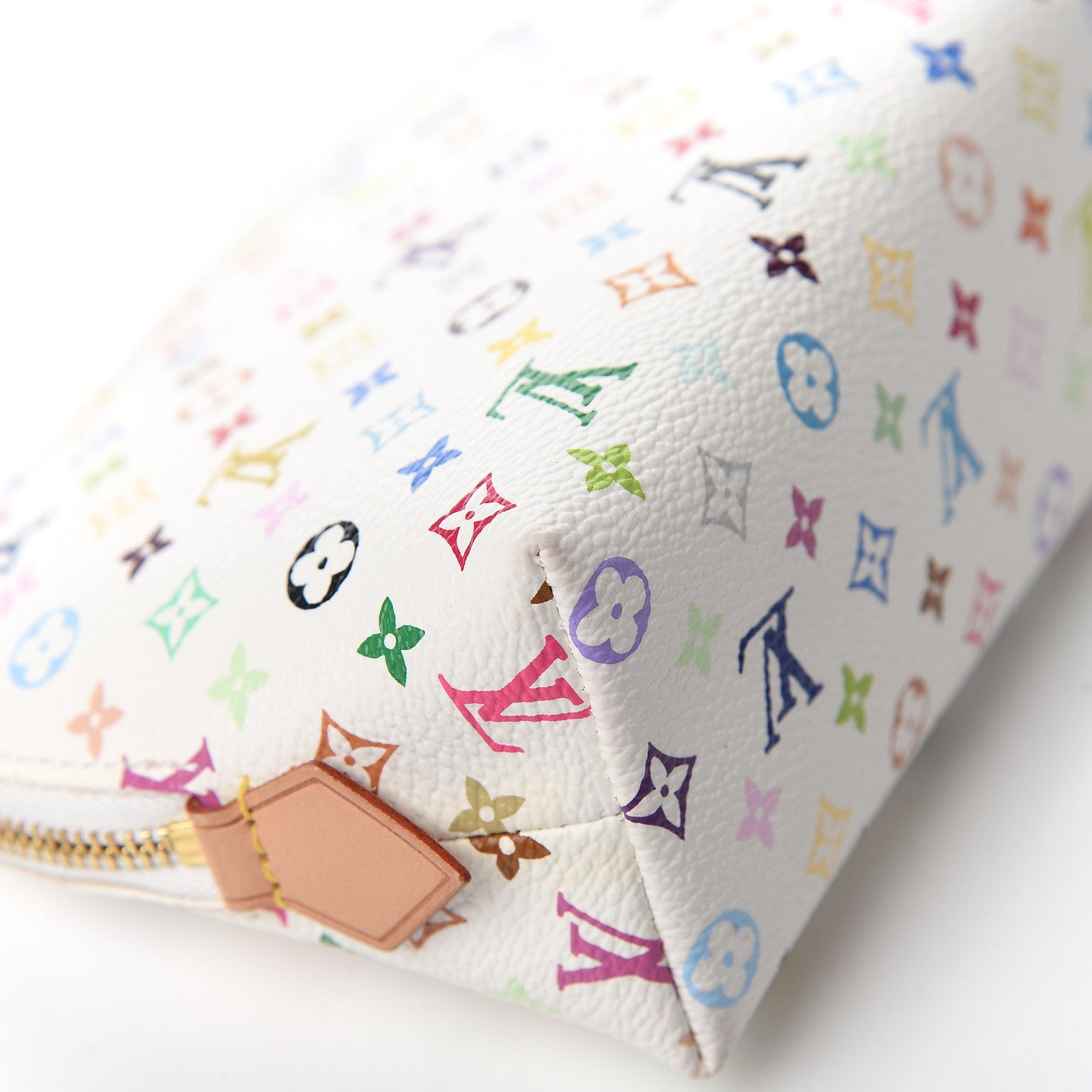 Louis Vuitton Monogram Multicolor Cosmetic Pouch White Litchi 8 of 9