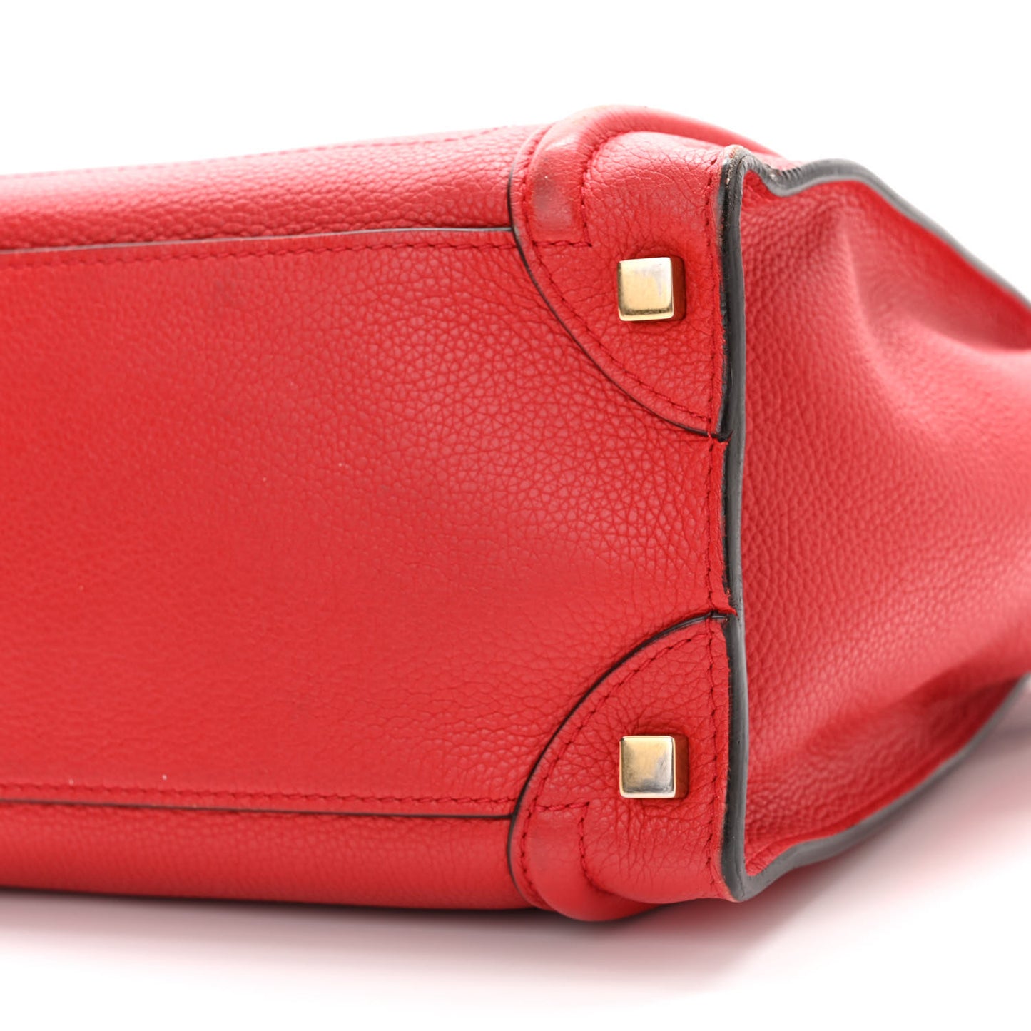 Drummed Calfskin Micro Luggage Coquelicot