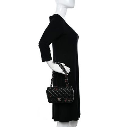Chanel Lambskin Quilted Embellished Mini Ladybug Rectangular Flap Black 2 of 11