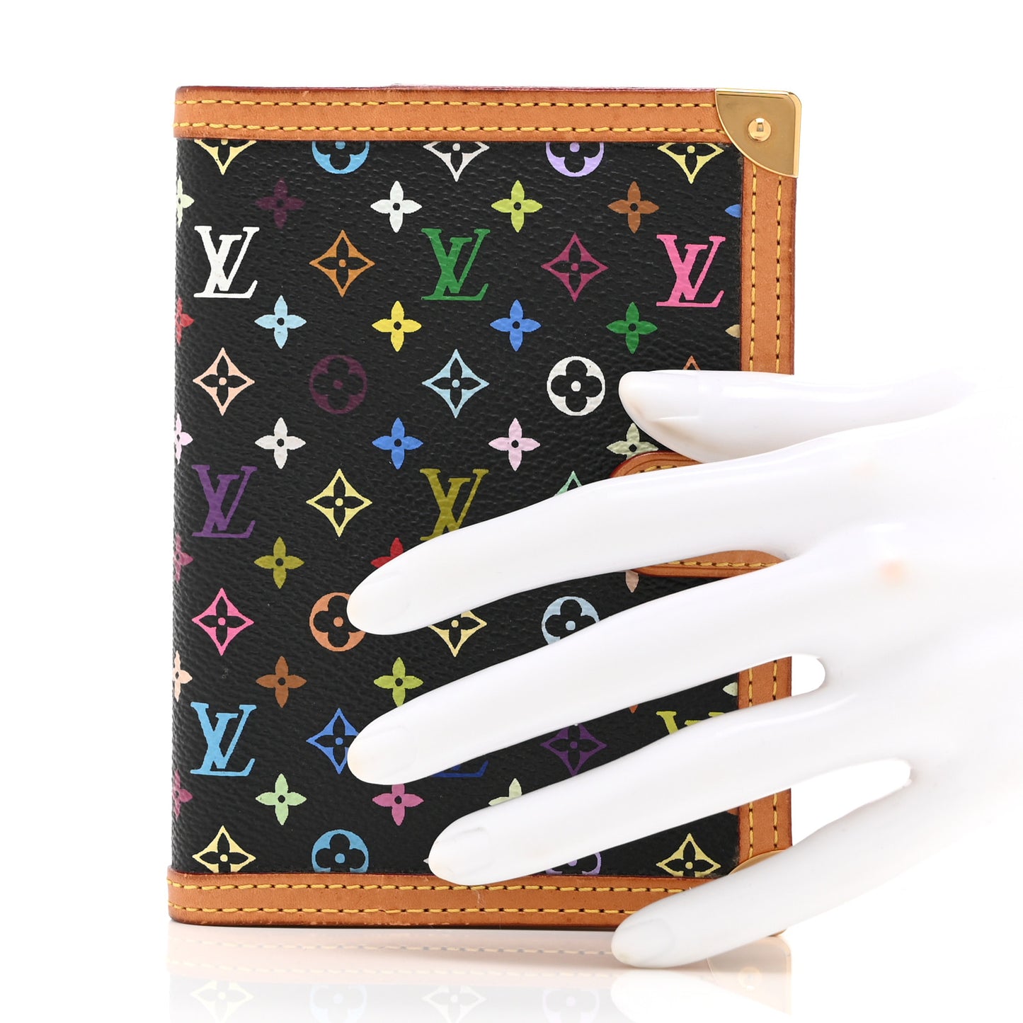 Monogram Multicolor Small Ring Agenda Cover Black