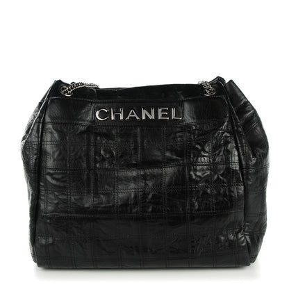 Chanel Lambskin Square Stitched Lax Accordion Shoulder Bag Black 1 of 7