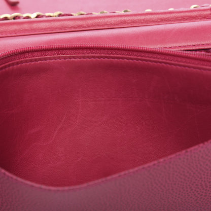 Chanel Caviar Timeless CC Wallet On Chain WOC Dark Fuchsia 8 of 12
