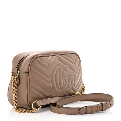 Gucci Calfskin Matelasse Small GG Marmont Chain Shoulder Bag Porcelain Rose 3 of 19