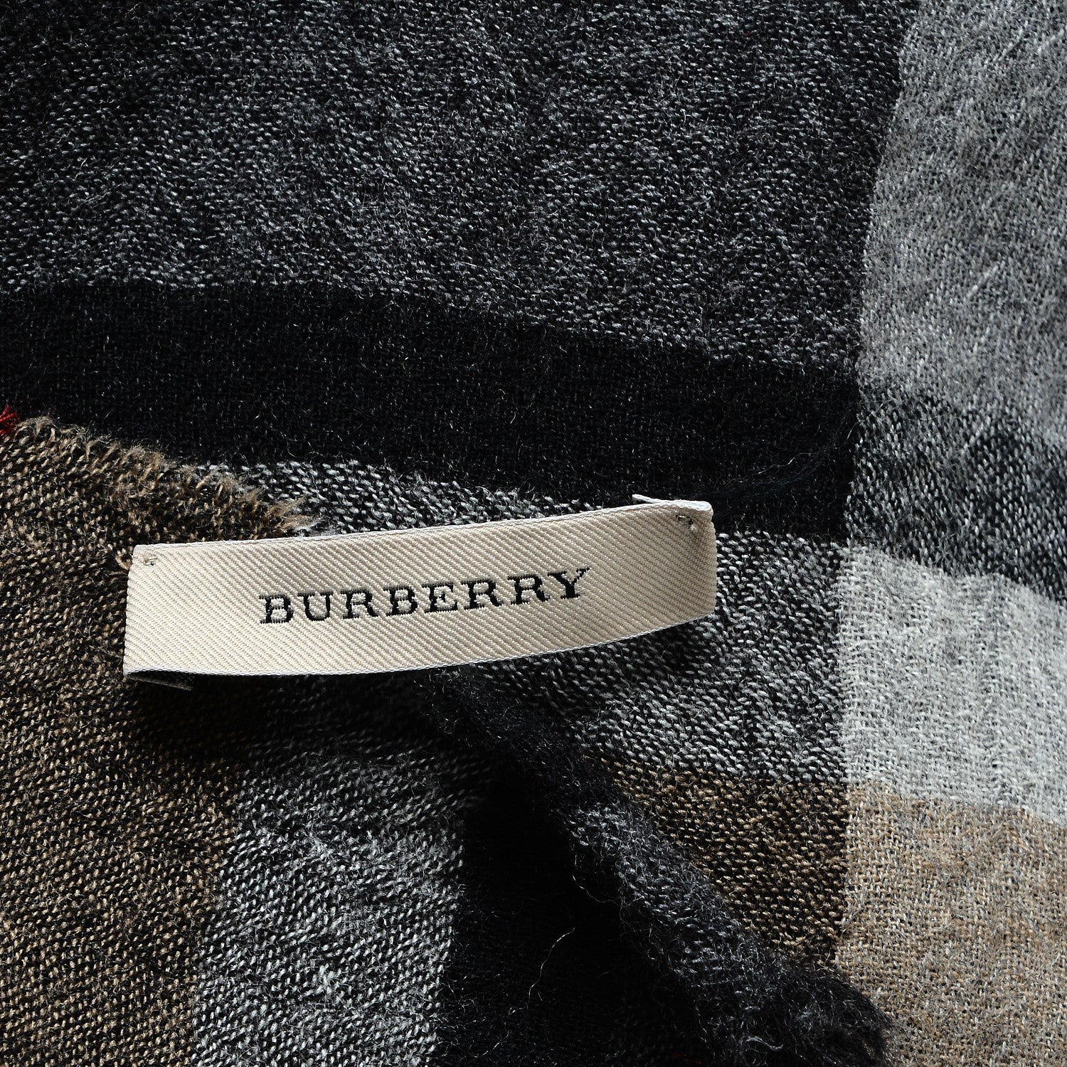 Burberry Wool Silk Ombre Gauze Scarf Grey 4 of 4