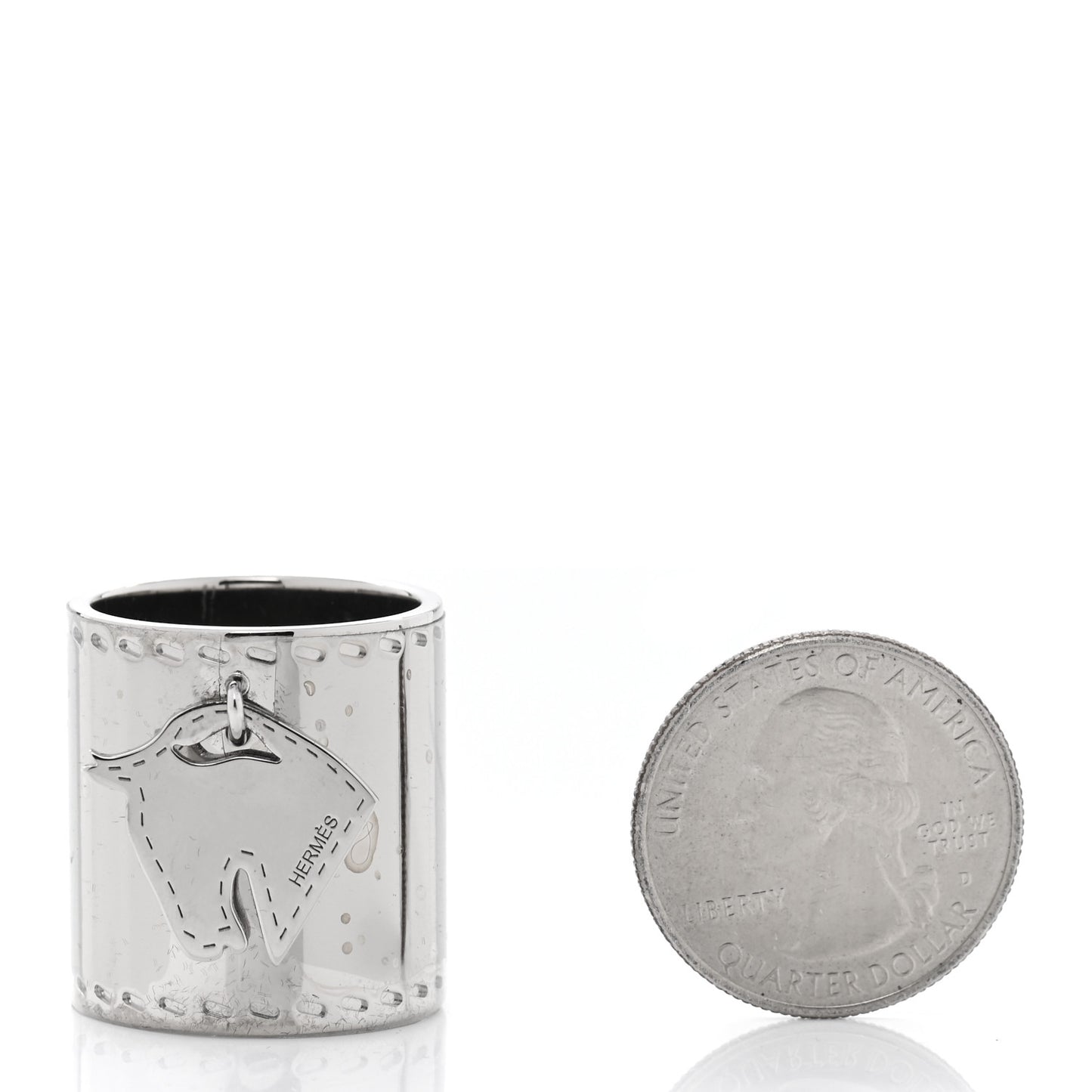 Palladium Tete de Cheval Horse Charm Scarf Ring
