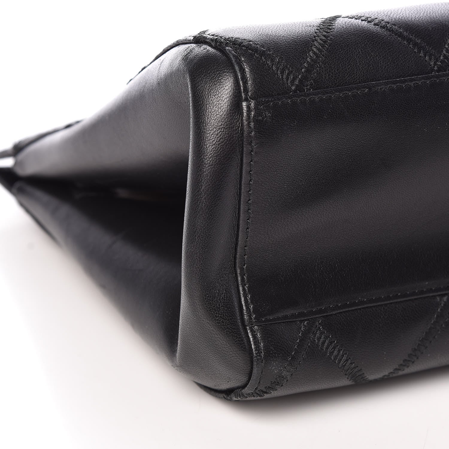 Chanel Lambskin Double Stitch Quilted Tote Black 10 of 11