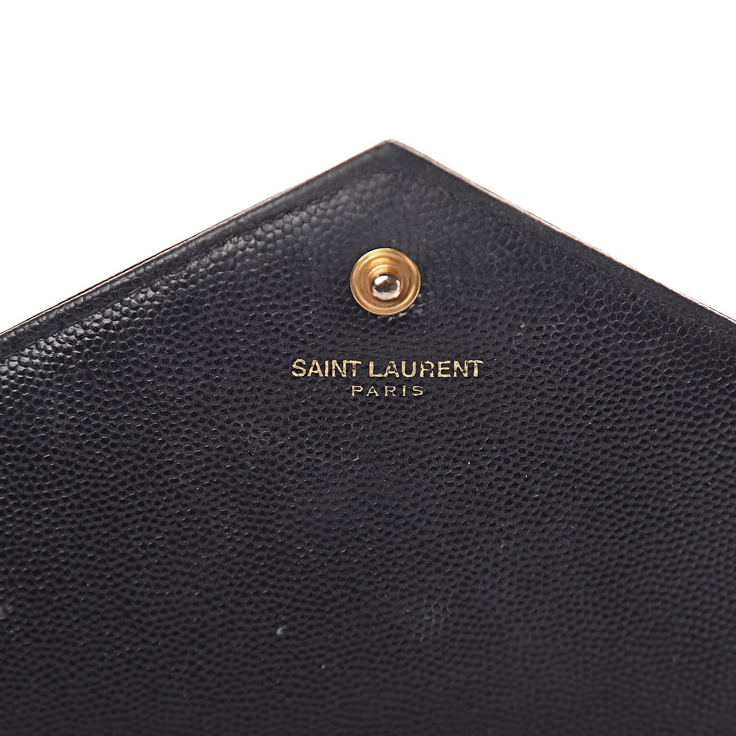 Saint Laurent Grain De Poudre Matelasse Chevron Monogram Chain Wallet Black 6 of 23
