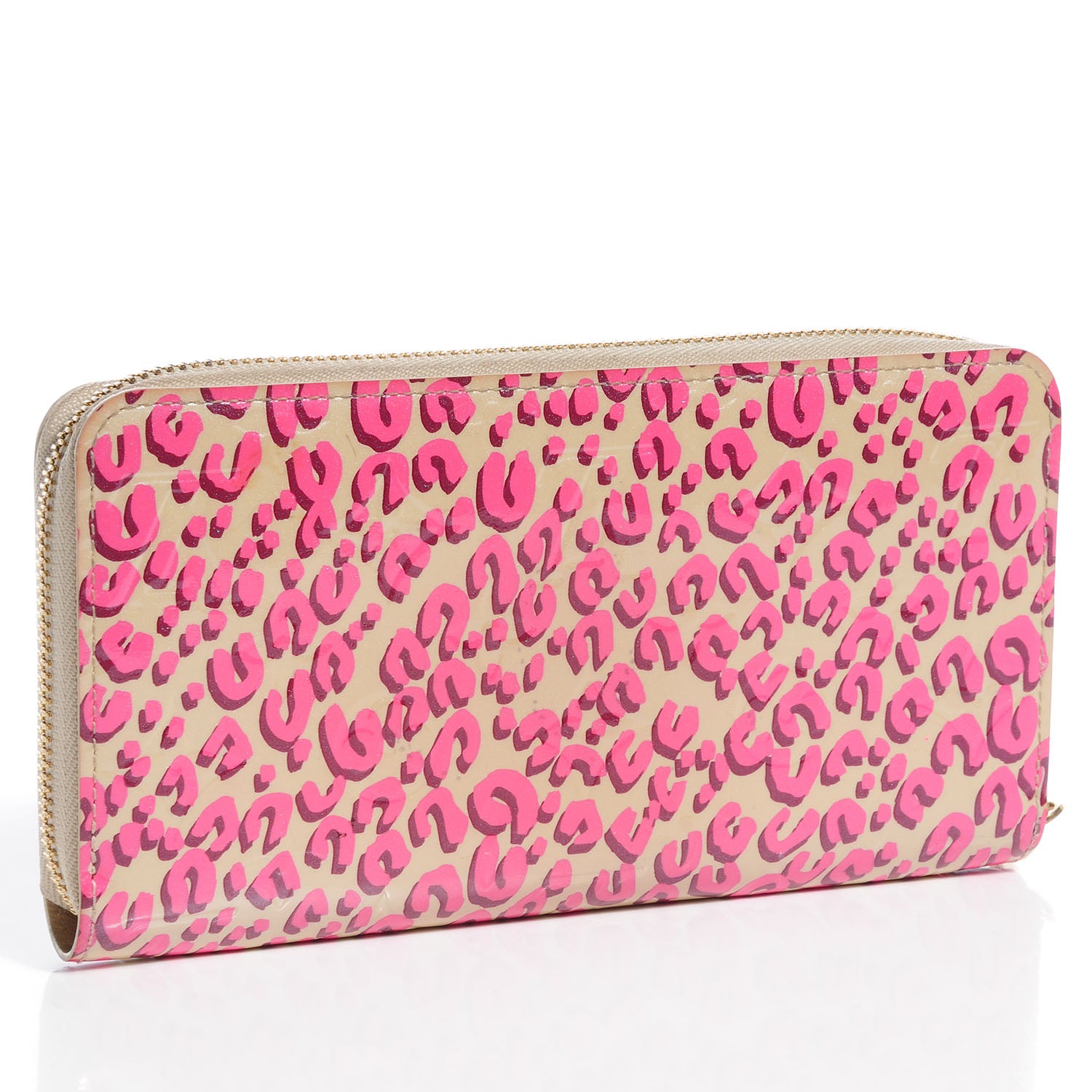 Louis Vuitton Vernis Leopard Zippy Wallet Blanc Corail 3 of 8