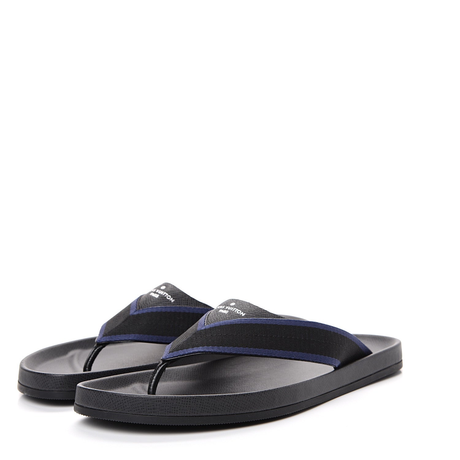 Louis Vuitton Mens Canvas Sandals 9.5 Black 3 of 10