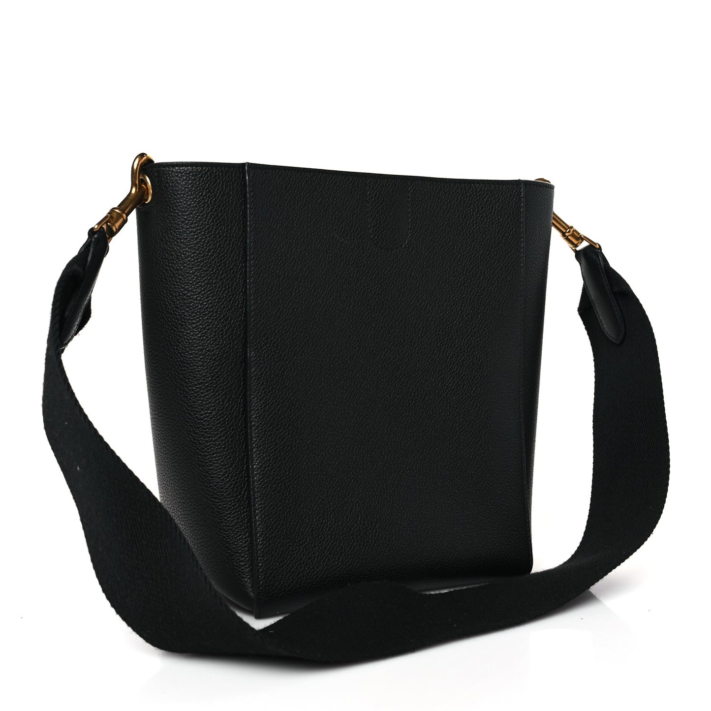Soft Grained Calfskin Small Sangle Bucket Bag Black