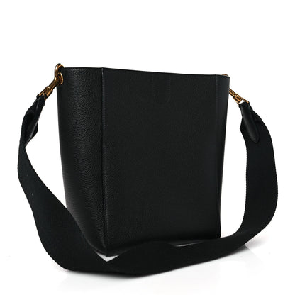 Celine Soft Grained Calfskin Small Sangle Bucket Bag Black 3 of 9