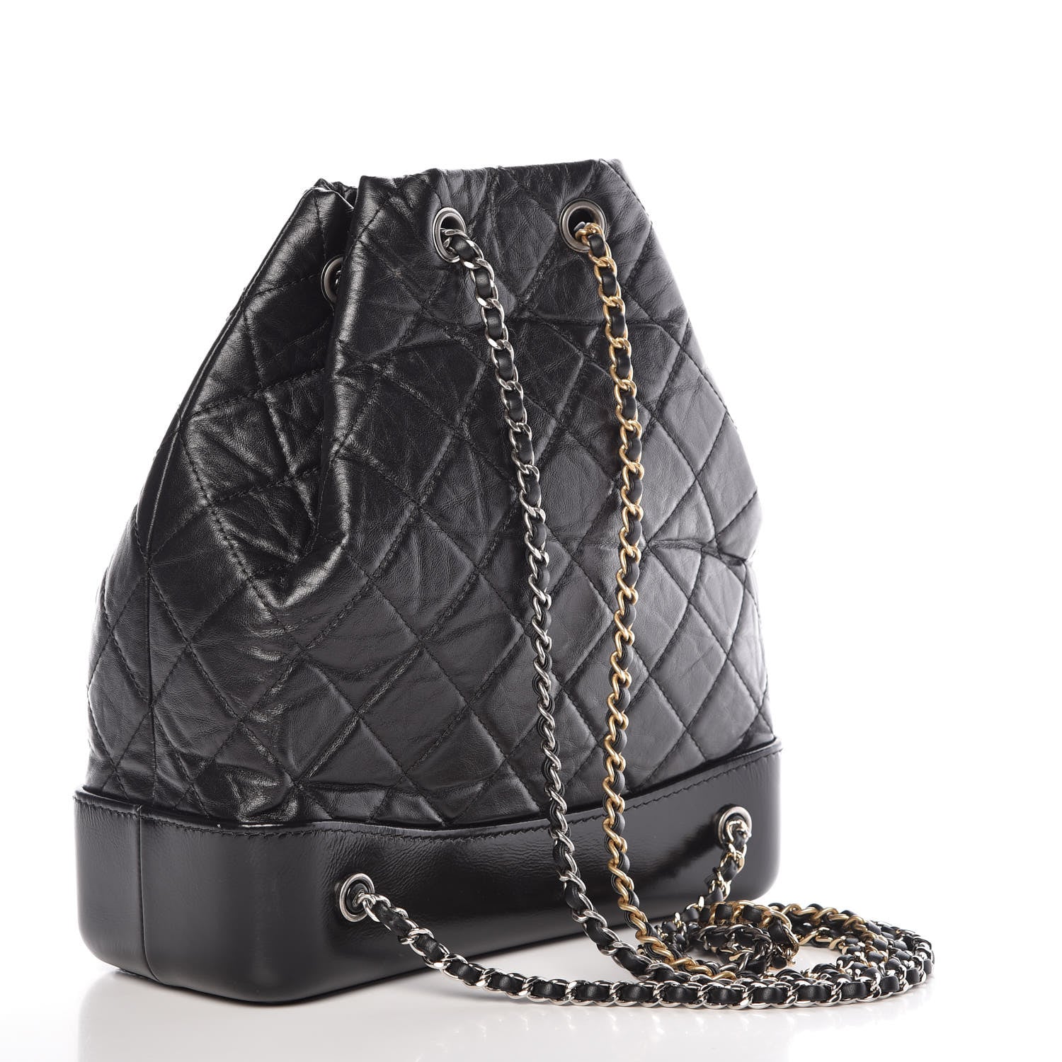 Chanel Aged Calfskin Quilted Gabrielle Backpack Black 3 of 11