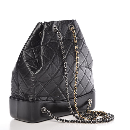 Chanel Aged Calfskin Quilted Gabrielle Backpack Black 3 of 11