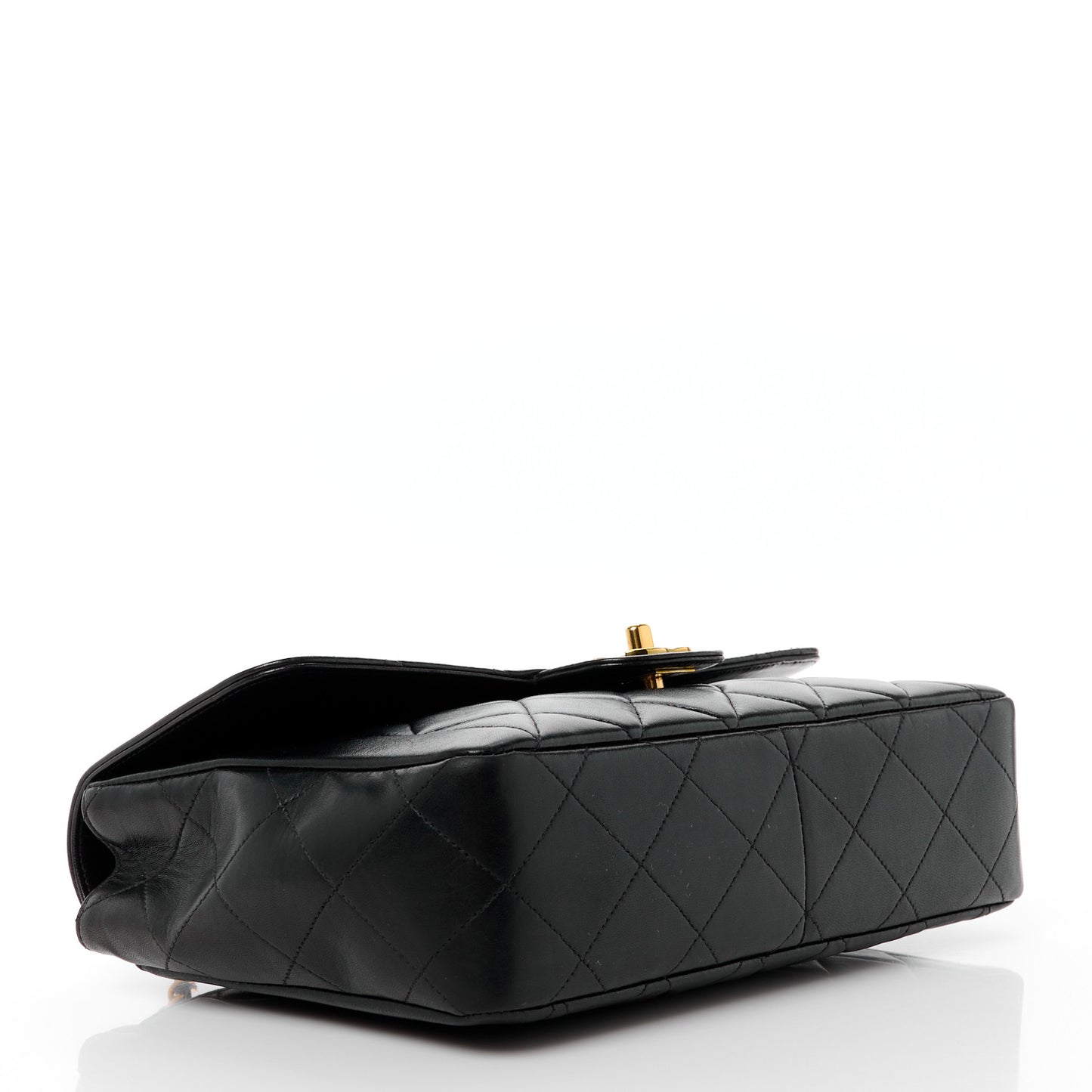 Lambskin Quilted Medium Single Flap Black