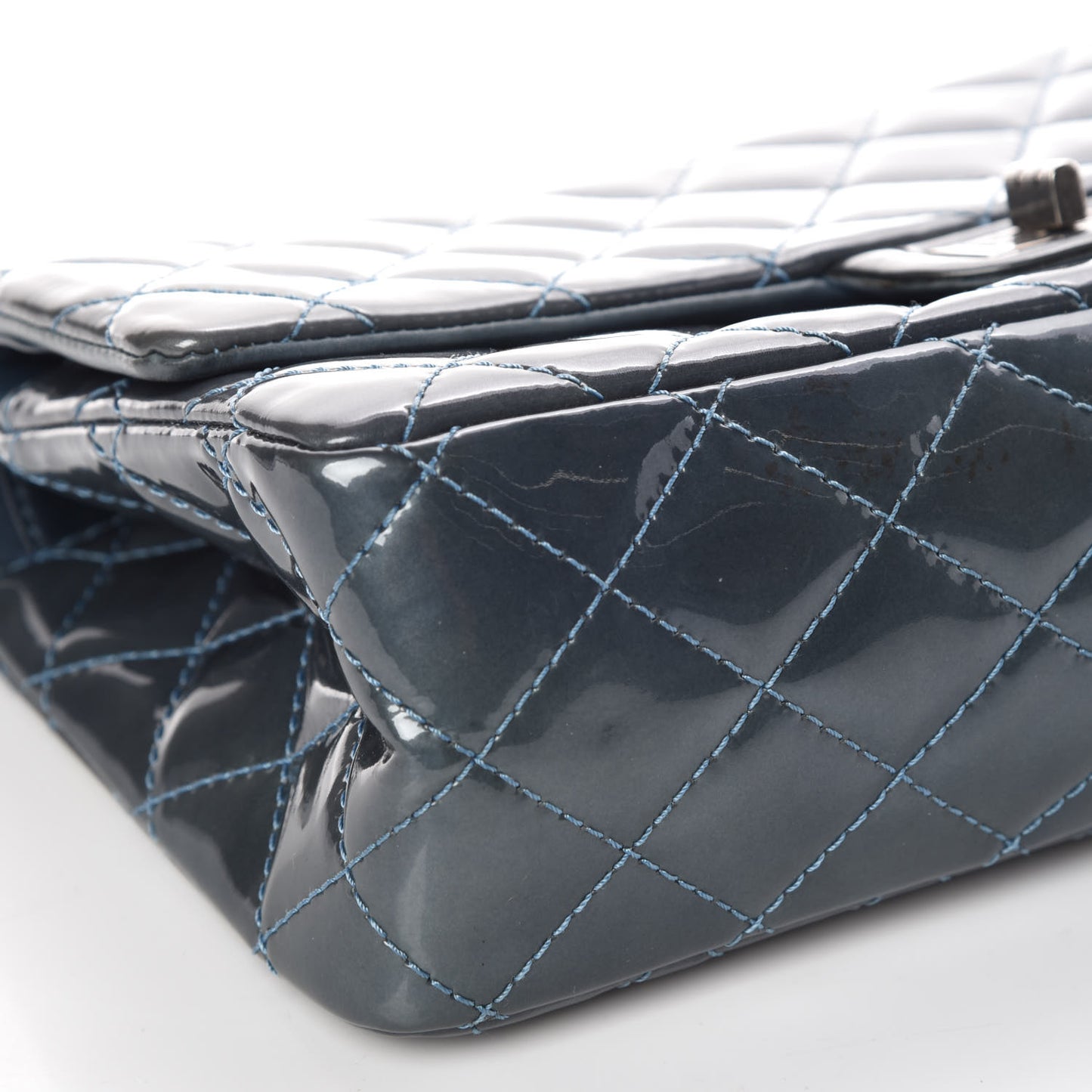 Patent Quilted 2.55 Reissue 226 Flap Blue