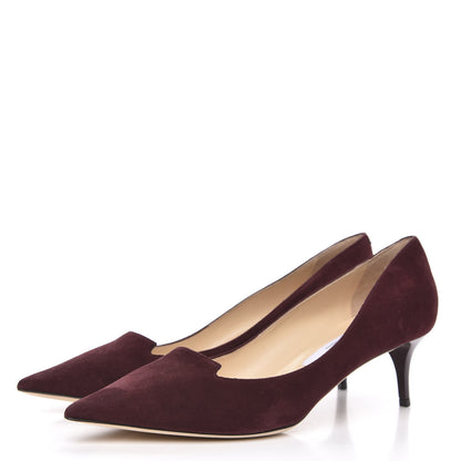 Jimmy Choo Suede Alia 60 Pumps 38.5 Bordeaux 3 of 8