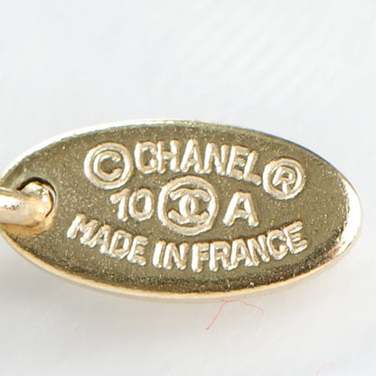 Chanel Pearl Crystal CC Pendant Necklace Light Gold 4 of 5
